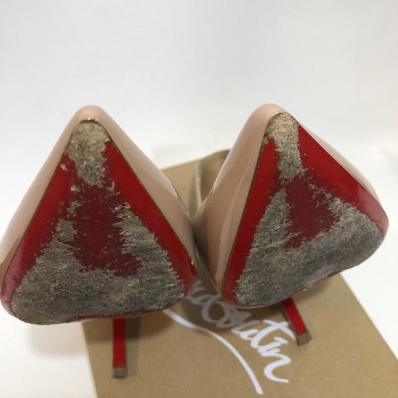 Christian Louboutin Women's 38.5 Heels Nude Pigalle 100mm - Picture 9 of 10